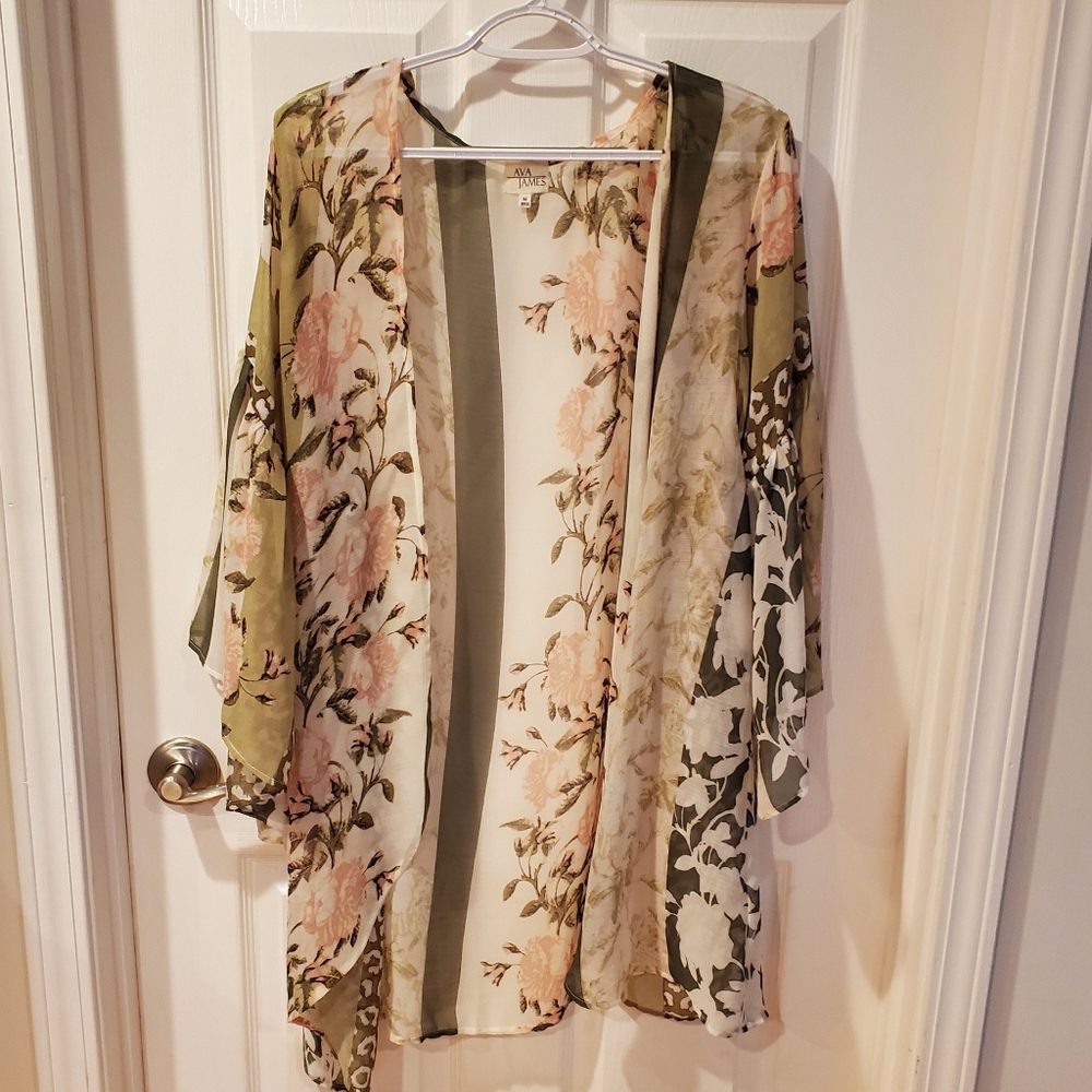 Ava James Ruffle Sleeve Kimono